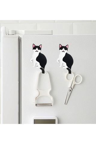 Dancemonkey Cbtx Bbq-029 Karikatür Kedi Köpek Duvar Kancası - Havlu Askı, Traceless Yapışkan Bantlı, Cat C7 Çok Renkli