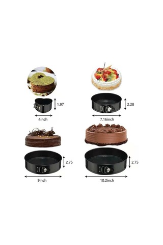 Sones 4'ü 1 Arada 4 İnç /7 İnç /9 İnç /10 İnç 1 Kalp Ve 3 Yuvarlak Pişirme Kabı Kek Kalıpları Fırın Tepsileri