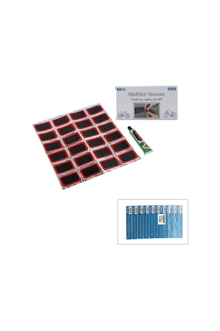 İbico İ18-070 Bisiklet Teker Yaması 24'lü - Soğuk Yama Yapıştırıcı Tüplü- 10'li Paket Çok Renkli