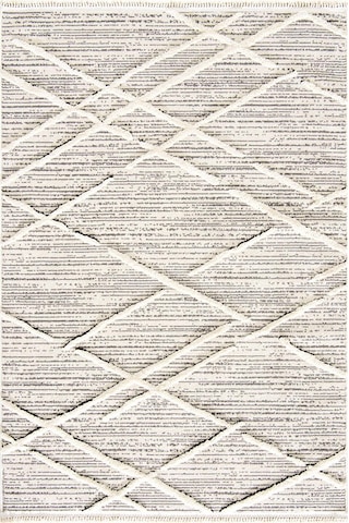 Çam Halı Enti Halı Step 2204 Gri İskandinav Desenli Makine Halısı