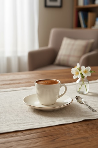 Bernardo Supra 6 Kişilik Fincan Takımı Altın Altın - Beyaz