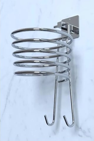 Yapışkanlı Gümüş Fön Makinesi Askısı, Saç Kurutma Makinesi Tutacağı 50cm