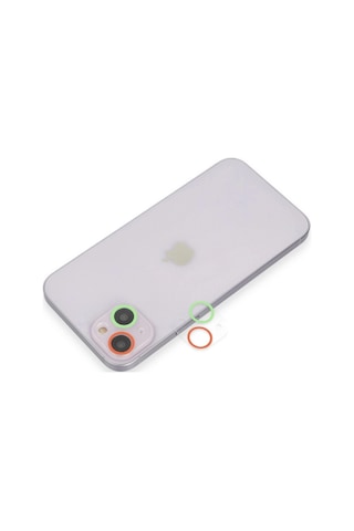 iPhone Uyumlu 13 Mini Renkli Kamera Lens Koruma Cam - Yeşil-pembe Diğer