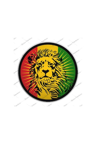Aslan Afrika Bayraklı Sticker 00960