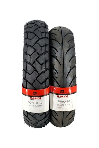 Ralco Tyres 90/100-10 Ve 90/90-10 Tubeless - Dubleks Motosiklet Lastik Takımı Speedblaster+f