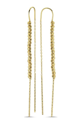 Sembol Gold Dorikalı Altın Küpe 14K Sarı Gold 7,0 Cm