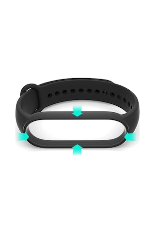 Coverzone Xiaomi Mi Band 3 4 5 6 7 İle Uyumlu Saat Kayışı Ent Kaliteli Xiaomi Mi Band 3 4 5 6 7 İle Uyumlu Spor Saat Kontrast Renkli Termoplastik Siyah Sku: Smg8690010122834