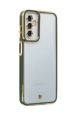 Samsung Galaxy M23 Kılıf Liva Lens Silikon - Yeşil Düz Renkli