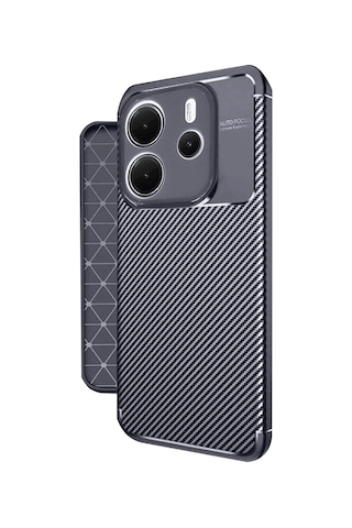 Xiaomi Redmi Note 14 4g Uyumlu Kılıf Auto Focus Karbon Kapak - Lacivert