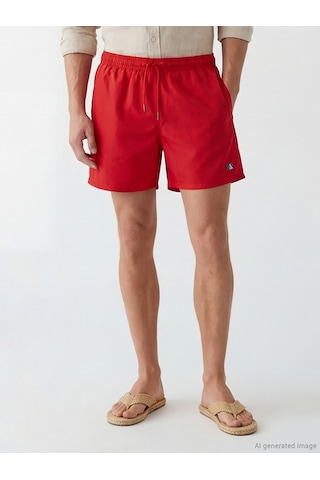 Lcw Swımwear Kırmızı Kısa Boy Erkek Yüzme Şort