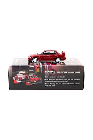 Tarmac Works 1/64 Mitsubishi Lancer Gsr Evolution Iı Red With Tarmac Cards - Global64 Çok Renkli