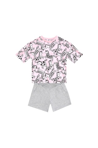Denokids Mushi Unicorn Gang Kız Çocuk T-shirt Şort Takım Çok Renkli