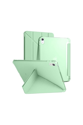 Apple Uyumlu iPad 11.nesil 11 İnç 2025 A16 Üçgen Katlanabilir Kalemlikli Yatay Dikey Standlı Akıllı Kılıf Kapaklı Kılıf
