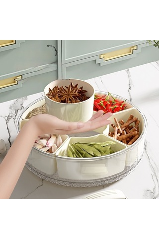 Yystore Mutfak Baharat Saklama Kutusu Kapalı Sebzelik Kutusu 6 Izgara