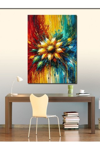 Kanvas Tablo Patlayan Renklerle Soyut Çizim 50cmx70cm