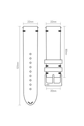 R4101s Roder Deri Kayış - Taba - 22mm Şeffaf