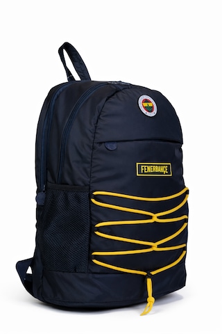 Fenerbahçe Lisanslı İpli Sırt Çantası - 3 Bölmeli Laptop Gözlü Sarı Lacivert Okul Çantası Çok Renkli