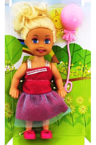 Cute Girl Pembe Balonlu Sarışın Mini Bebek Nhr