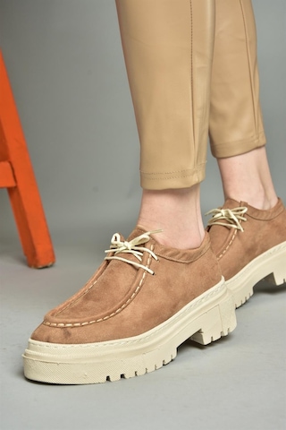 Fox Shoes R294783002 Vizon Süet Kadın Ayakkabı 001