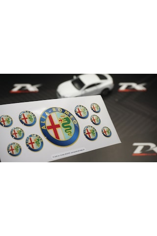Alfa Romeo Logo 3M 3D Damla Silikon Torpido Bagaj Çamurluk Logo A