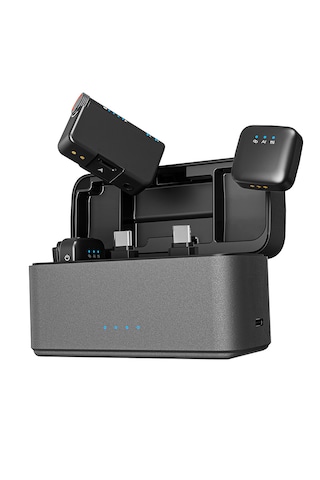 Jimi M15 Mic 2 2 Verici + 1 Alıcı + Şarj Kutusu Akıllı Gürültü Önleyici Wireless Kablosuz Yaka Mikrofonu