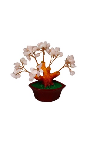 Pembe Kuvars Doğal Taşlı Bonsai Hayat Ağacı - Aşk Ve Pozitif Ener