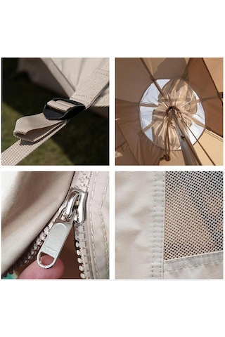 Naturehike Brighten 6.4 Lüks Piramit Pamuk Glamping Çadırı Kopya Açık Bej