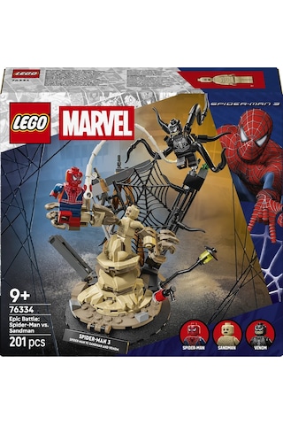 LEGO® ǀ Marvel Efsanevi Savaş: Örümcek Adam, Kum Adam’a Karşı 76334 - 9 Yaş ve Üzeri Çocuklar için Oyuncak Yapım Seti (201 Parça)