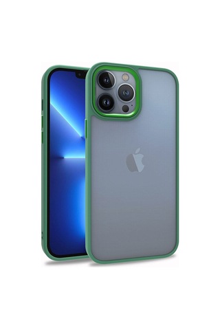 Apple Uyumlu iPhone 13 Pro Max Kılıf Zore Flora Kapak Yeşil
