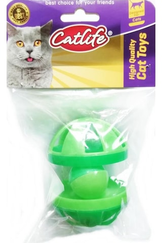 Catlife Çıngıraklı Sesli Büyük Boy Topaç Kedi Oyuncağı 9 CM