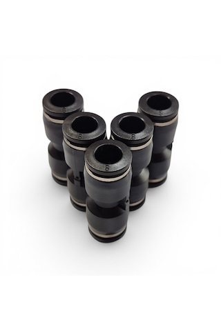 Pnömatik Düz Ekleme Jakı Hortum Birleştirici Rekor 4 - 6 - 8 - 10 - 12 Mm Seçenekli - 5'li Set 8 MM