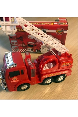 Kids Pilli Işıklı Sirenli Oyuncak Itfaiye Arabası Vinç Hareketli