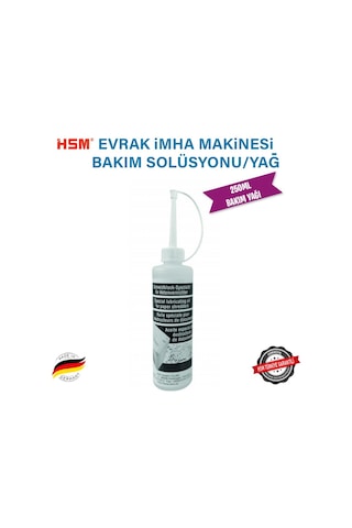 HSM Oil 250ML Evrak imha Makinesi Bakım Yağı / Bakım Solüsyonu