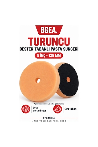 Bgea 5 İnç 125 Mm Turuncu Destek Tabanlı Pasta Süngeri