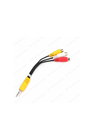 3.5Mm Mini Jack Av Erkek - 3X Rca Dişi Sesli Video Konektör