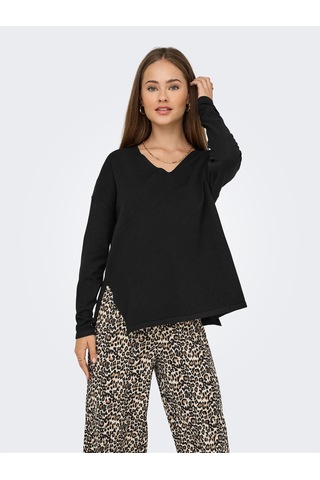 Only Onlamalıo Lıfe Ls V-neck Knt Kadın Black Kazak - 15340735 Black