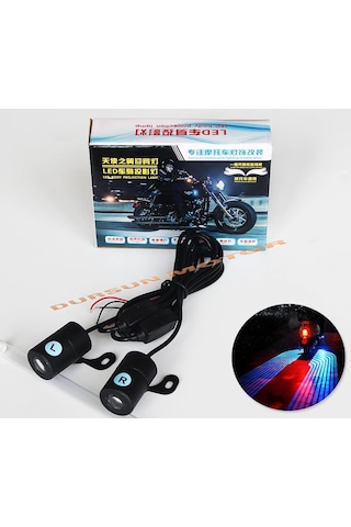 Motosiklet Melek Led Kanatlar Gölge Dekoratif Super Takım Mavi