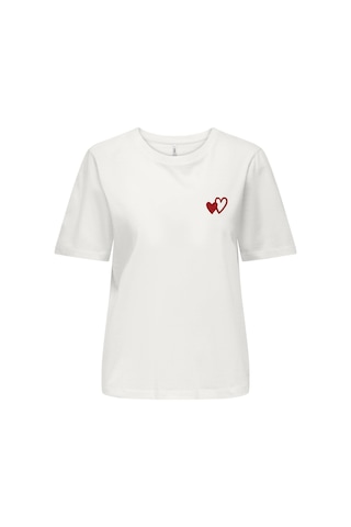 Only Onlhappy S/s Emb Top Jrs Kadın T-shirt 15370117 Beyaz
