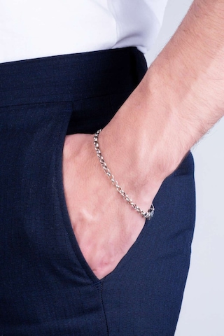 Fransız Lalesi Oksit Kaplama 20 Cm Gümüş Erkek Bileklik Oksitli