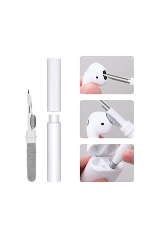 Airpod Temizleme Kiti, Süngerli 3'ü 1 Arada Airpod Temizleyici Kalem, Kablosuz Kulaklıklar Temiz Kalem, Toz Giderme K