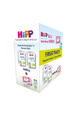 Hipp 2 Organik Combıotic Bebek Sütü 800 G x 2 + Islak Mendil