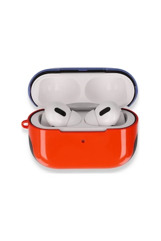 Airpods Uyumlu Pro 1.nesil 3in1 Kılıf - Kırmızı-lacivert