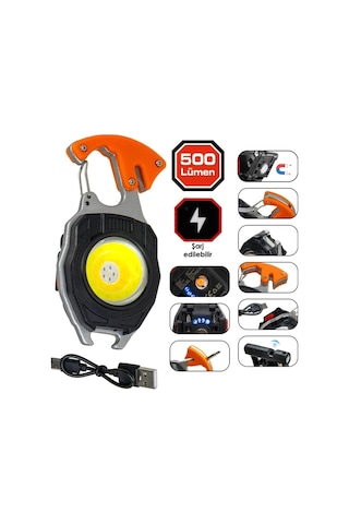 Ycl Şarjlı 15w Cob Ledli Şarjlı Çakmaklıklı Anahtarlık Kamp Feneri