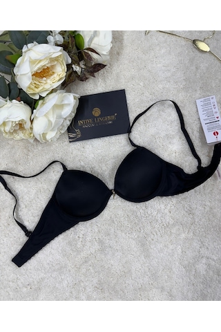 Le Jardin Fleur Basic Push-up Aksesuar Detaylı Sütyen-7055 Siyah