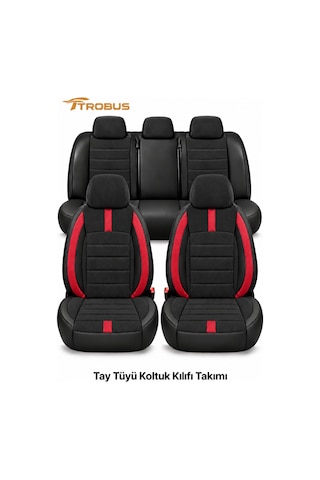 Ford Connect 2004-2010 Uyumlu Nergis Serisi Ortopedik Tay Tüyü Ticari 2+1 Oto Koltuk Kılıfı Kırmızı