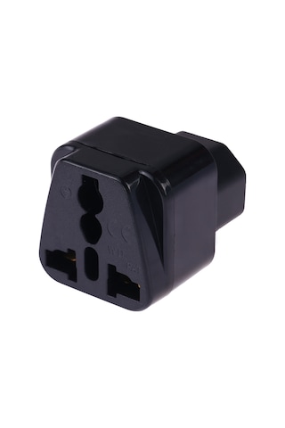 Taşınabilir Evrensel Soket - C14 Erkek Fiş Ups Pdu Apc Bilgisayar Sunucusu Güç Adaptörü Seyahat Şarj Cihazı Siyah