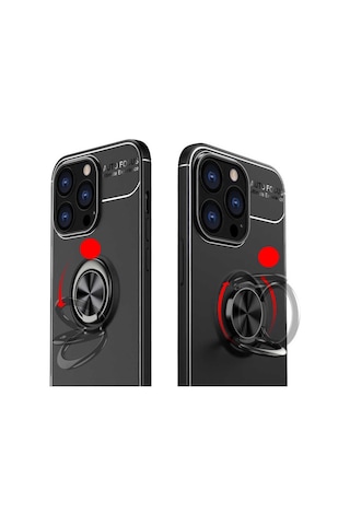 Apple Uyumlu iPhone 14 Pro Max Kılıf Yüzüklü Magnetli Ravel Case Kapak