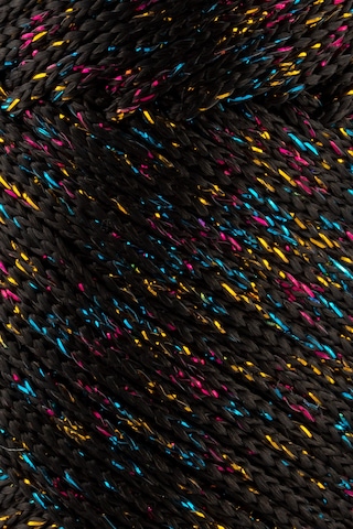 Sensy Multi Sparkle Simli Çok Renkli İp 100 Gr Polyester Makrome İpi Siyah 1,5 Mm - 150 M