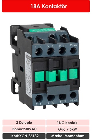Momentum Kontaktör 18A 7.5kW 1NC XCN-35182