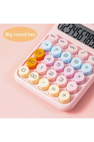 Singree Ofis Hesap Makinesi, Mekanik Klavye İle Yuvarlak Büyük Tuşlar, 12 Haneli Ekran, Öğrenci Ve Muhasebe İçin, Sakura Pembe Aaa Pil Dahil Değil Pembe